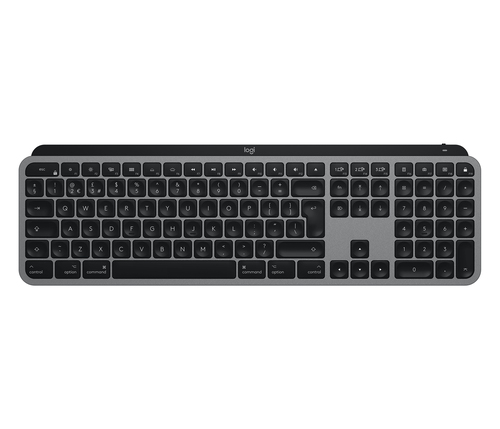 Logitech MX Keys for Mac keyboard RF Wireless + Bluetooth QWERTY Pan Nordic Aluminium, Black klaviatūra