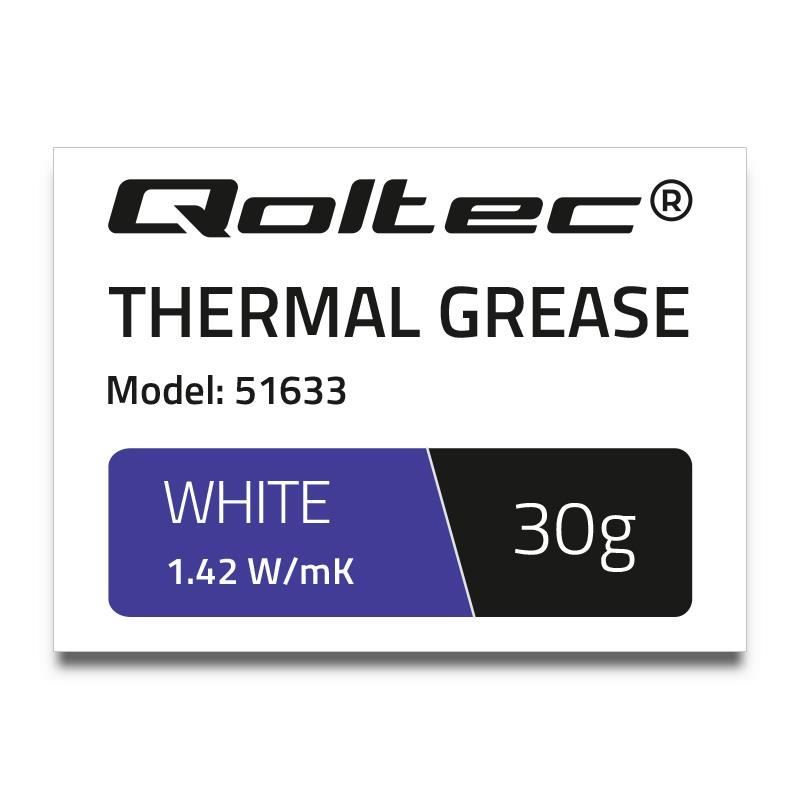 QOLTEC Thermal grease 1.42W/m-K 30g white procesora dzesētājs, ventilators