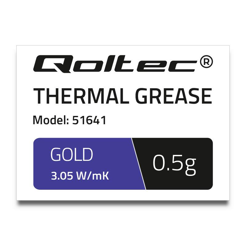 Qoltec Thermal grease 3.05W/m-K 1g gold procesora dzesētājs, ventilators