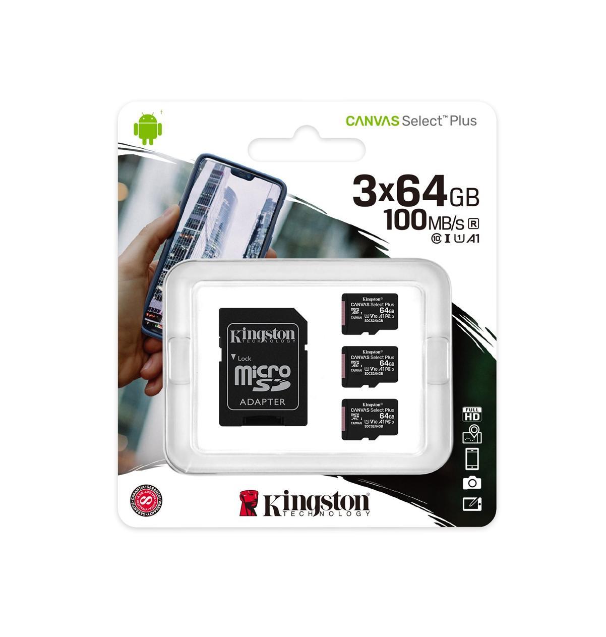 KINGSTON 64GB micSDXC Canvas Select Plus atmiņas karte