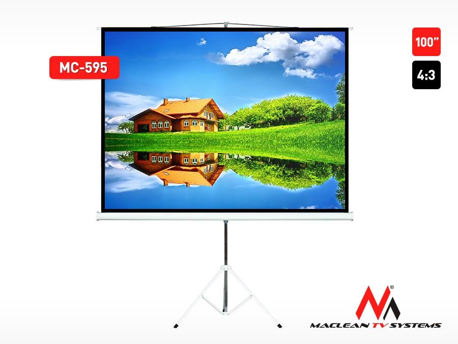 Maclean Projection Screen with Tripod Stand 200x150 MC-595 4: 3 ekrāns projektoram