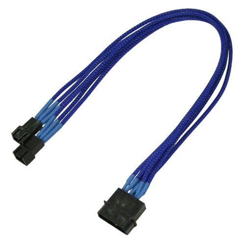 Nanoxia 4Pin Molex - 2x3Pin 30cm blue kabelis datoram