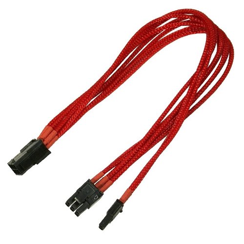 Nanoxia PCI-E 6 - 8-Pin Adapter 30cm red kabelis, vads