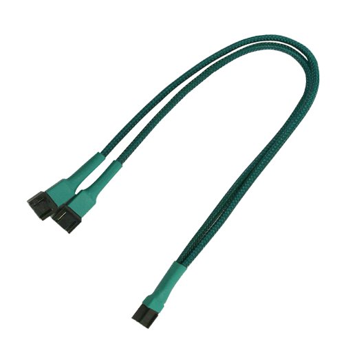 Nanoxia 3-Pin Molex Y-cable 60cm green kabelis datoram