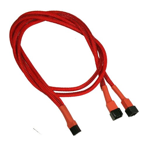 Nanoxia 3-Pin Molex Y-cable 60cm red kabelis datoram