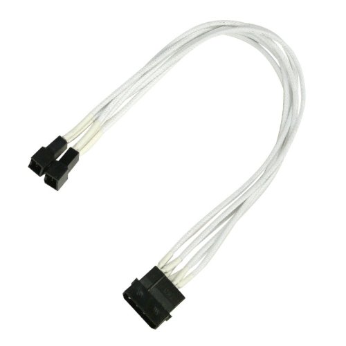 Nanoxia 4Pin Molex - 2x3Pin 30cm white - Adapter kabelis datoram