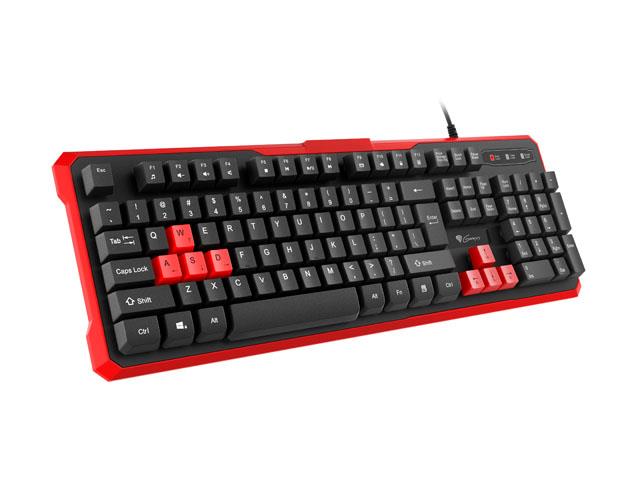 GENESIS RHOD 110 Gaming Keyboard, US Layout, Wired, Red klaviatūra