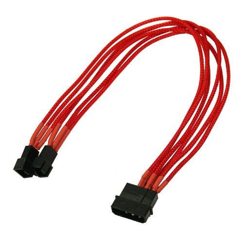 Nanoxia 4Pin Molex - 2x3Pin 30cm red kabelis datoram