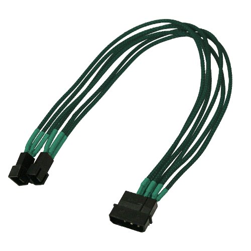 Nanoxia 4Pin Molex - 2x3Pin 30cm green kabelis datoram