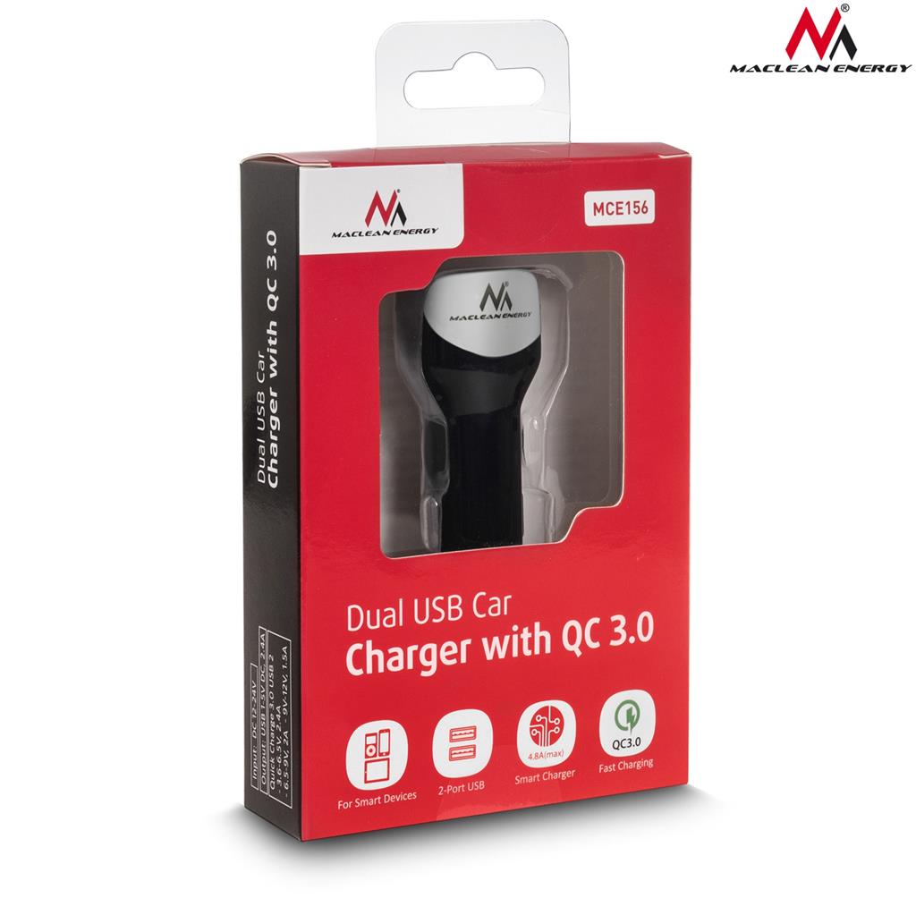 Car charger 2.4A 2xUSB  MCE157 Q.C3.0 silver iekārtas lādētājs