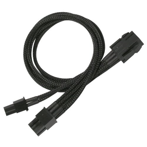 Nanoxia PCI-E 6 - 8-Pin Adapter 30cm black kabelis, vads