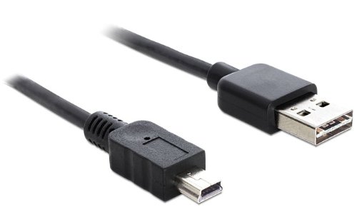 DeLOCK 3m USB 2.0 A - mini USB m/m USB cable USB A Mini-USB B Black 4043619833641 kabelis video, audio