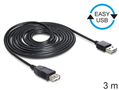 Delock USB cable USB-A - USB-A 3 m Black (83372) USB kabelis