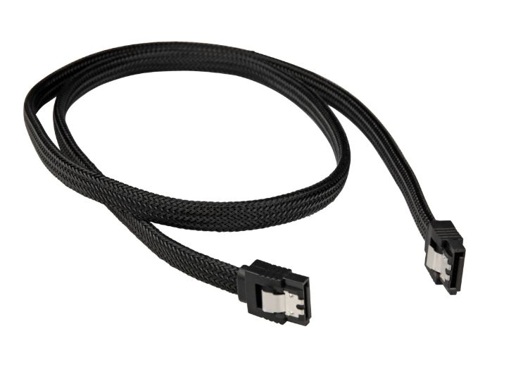 Sharkoon SATA III Cable sleeved - black - 75 cm kabelis datoram