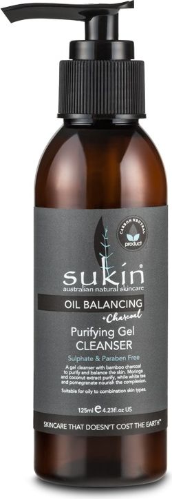 Sukin OIL BALANCING Cleansing face wash gel with active carbon 125ml kosmētika ķermenim