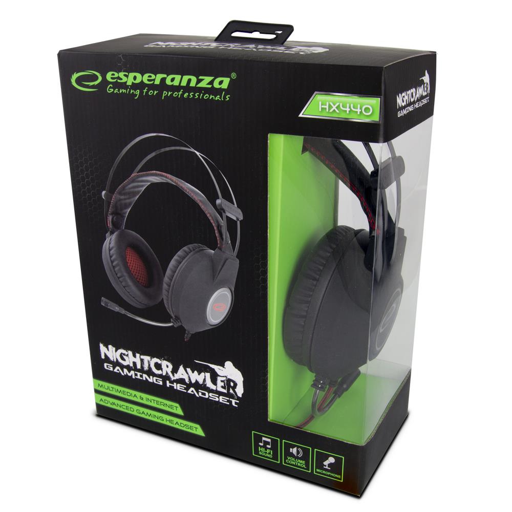 Stereo gaming headphones with microphone nightcrawler austiņas