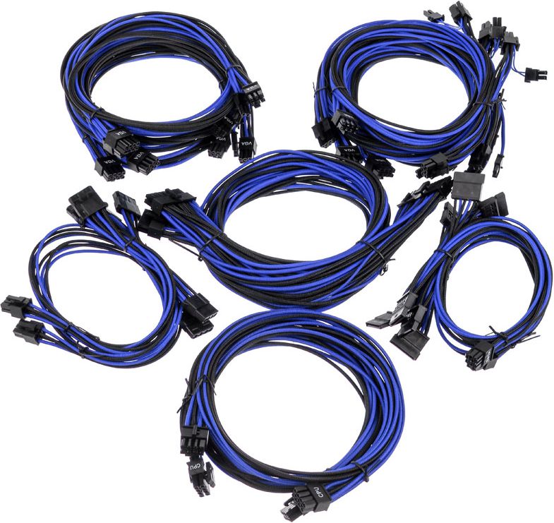Super Flower Sleeve Cable Kit Pro - black/blau Barošanas bloks, PSU