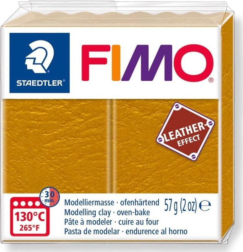 Staedtler Mass Fimo Leather effect 57g ocher materiāli konstruktoriem