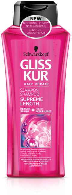 Schwarzkopf Gliss Kur Supreme Length Szampon do wlosow oczyszczajacy 400ml 68201147 (9000101201147) Matu šampūns