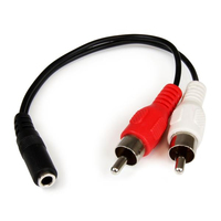 StarTech.com Stereo Audio Cable - 3.5mm Female to 2x RCA Male - 15cm