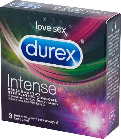 Durex  Prezerwatywy Intense 3 szt. 648351 (5900627068351)