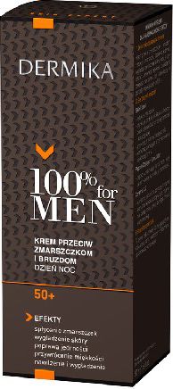 Dermika 100% for Men Krem 50+ przeciw zmarszczkom i bruzdom na dzien i noc 50ml 6351091088 (5902046503031) kosmētika ķermenim