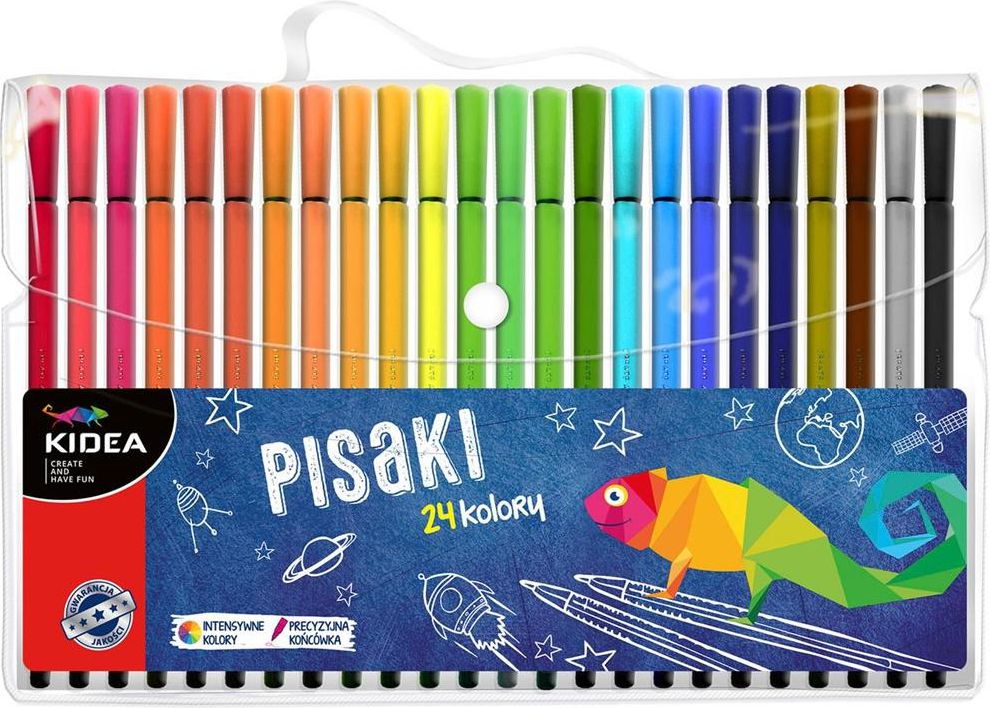 Derform Pisaki w etui 24 kolory KIDEA - 244186 244186 (5901130052615)