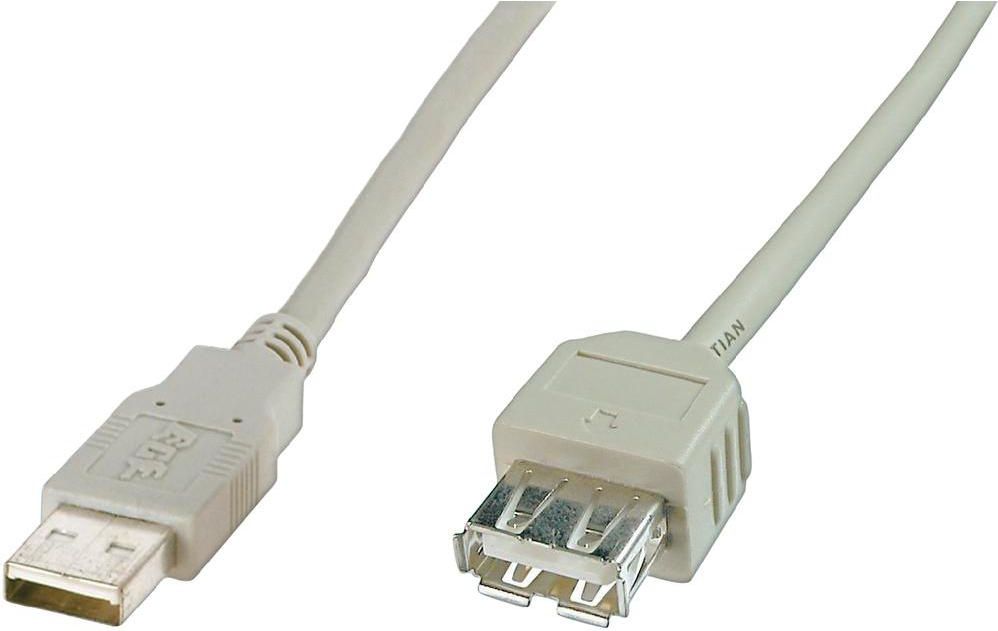 Kabel USB Digitus Przedluzacz szary USB 2.0 1,8m (AK-300202-018-E) USB kabelis