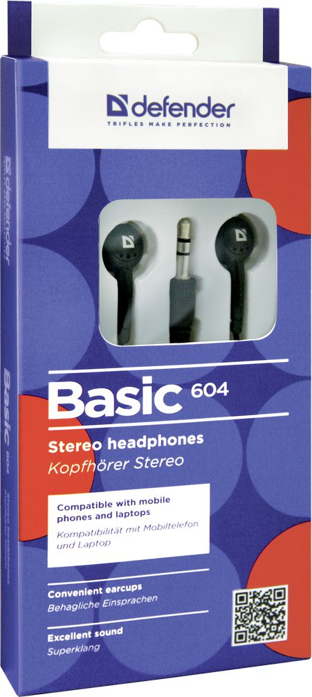 EARPHONES BASIC 604 BLACK austiņas