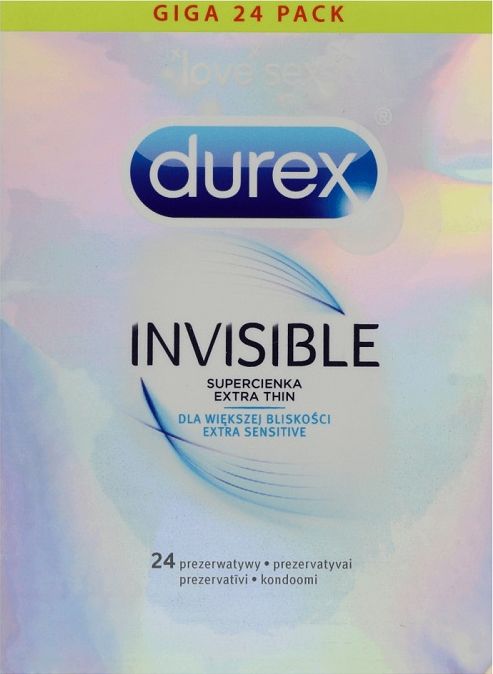 Durex  DUREX_Invisible Extra Thin super cienkie prezerwatywy 24szt 5900627081435 (5900627081435)