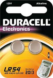 DURACELL Sarma baterija 189 (LR54, V10GA, D189A, LR1130, L1131, AG10) 1.5V Duracell (2 gab.iepakojums) Baterija