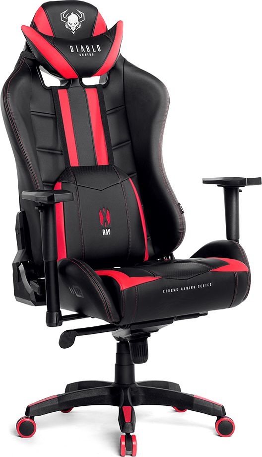 Fotel Diablo Chairs X-RAY King Size XL Czarno-Czerwony datorkrēsls, spēļukrēsls