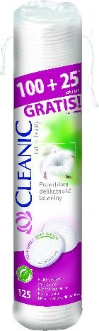 Cleanic Platki kosmetyczne Pure Effect Okragle 100+25 szt 705178 (5900095015178) kosmētika ķermenim