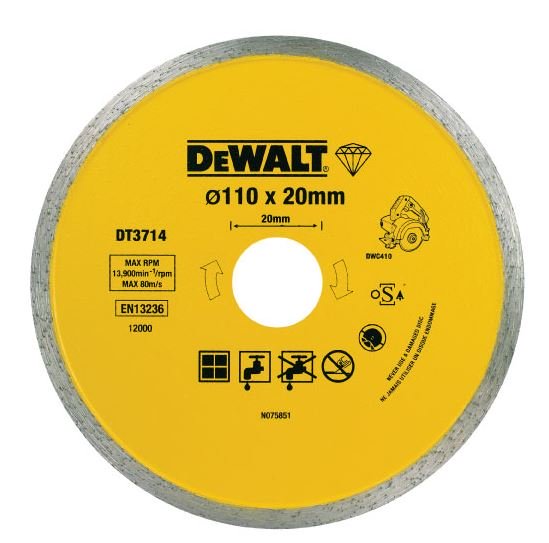 Dewalt Diamond blade 110x20mm continuous for DWC410 (DT3714)
