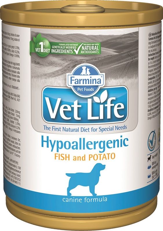 Farmina Pet Foods Karma Vet Life Hypoallergenic Fish&Potato 300g VAT012353 (8606014102819) barība suņiem