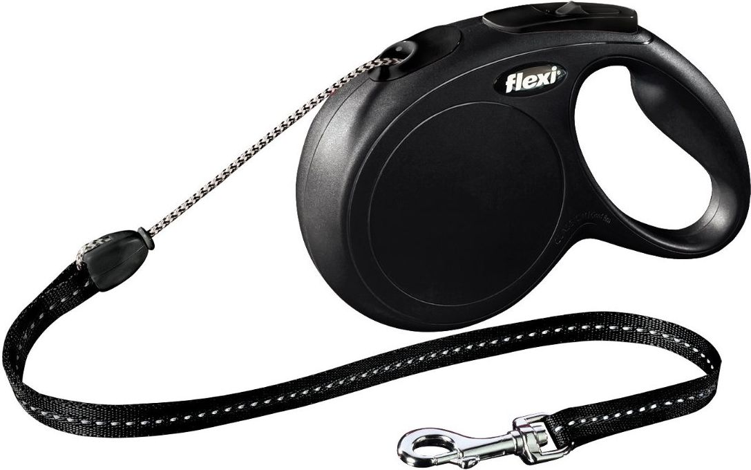 Flexi New Classic Retractable leash Line M 8m Black aksesuārs suņiem