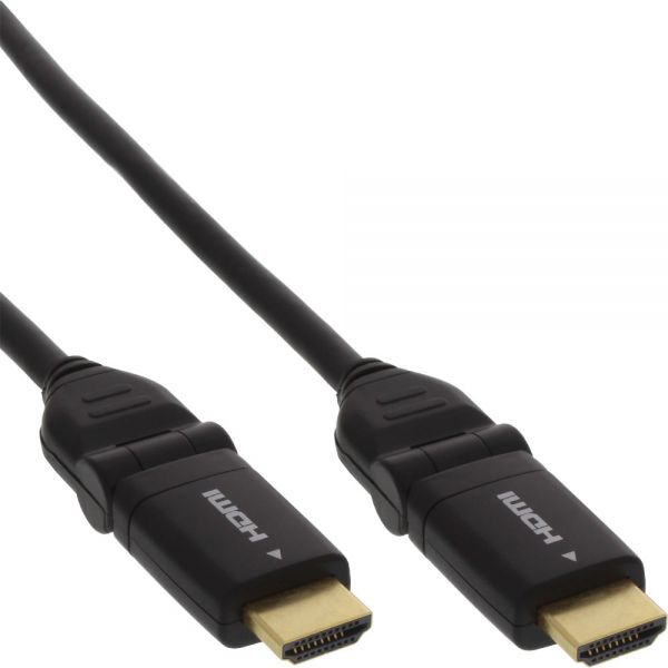 InLine 17055W HDMI-Kabel HDMI-Stecker A auf HDMI-Stecker Avergoldet schwarz 180° 0.5m kabelis, vads