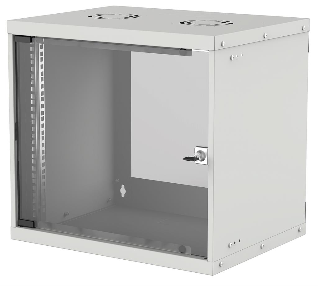 Intellinet Wallmount Cabinet 9U 540/400mm Rack 19'' glass door, flat pack, gray Datora korpuss