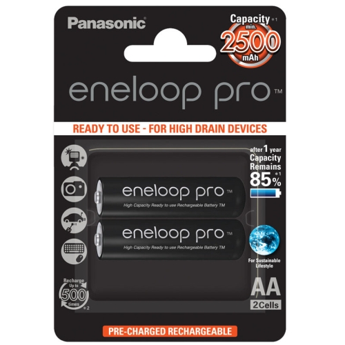 Panasonic Battery Eneloop Pro AA / R6 2500mAh 2 pcs. Baterija