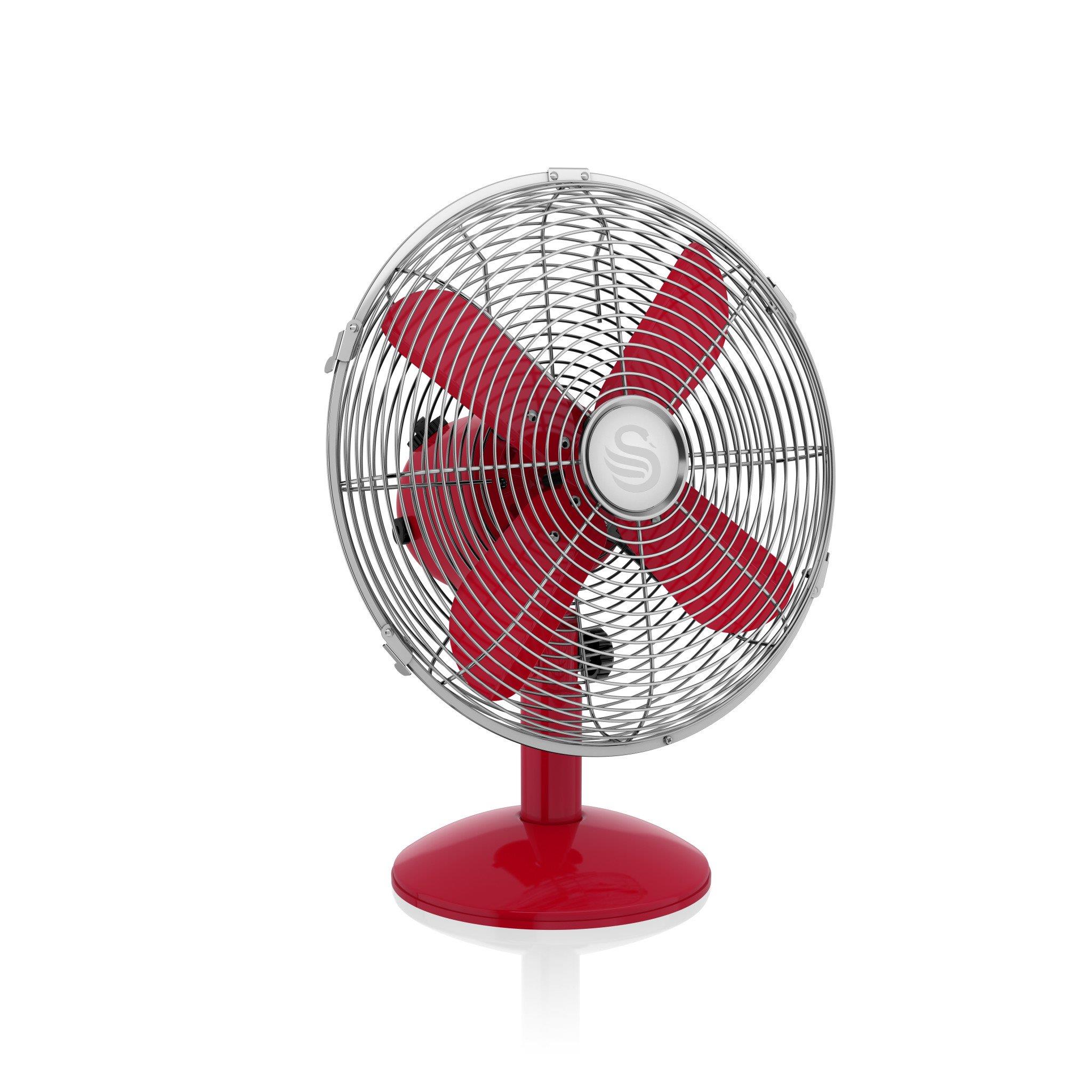 Desk fan Retro red Klimata iekārta