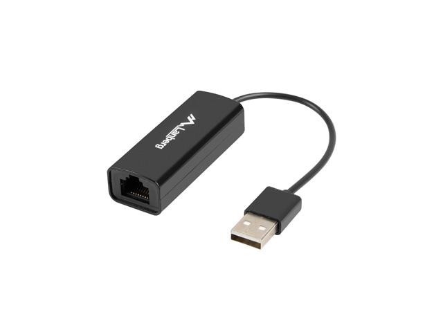 Lanberg NC-0100-01 cable interface/gender adapter USB-A RJ-45 Black tīkla karte