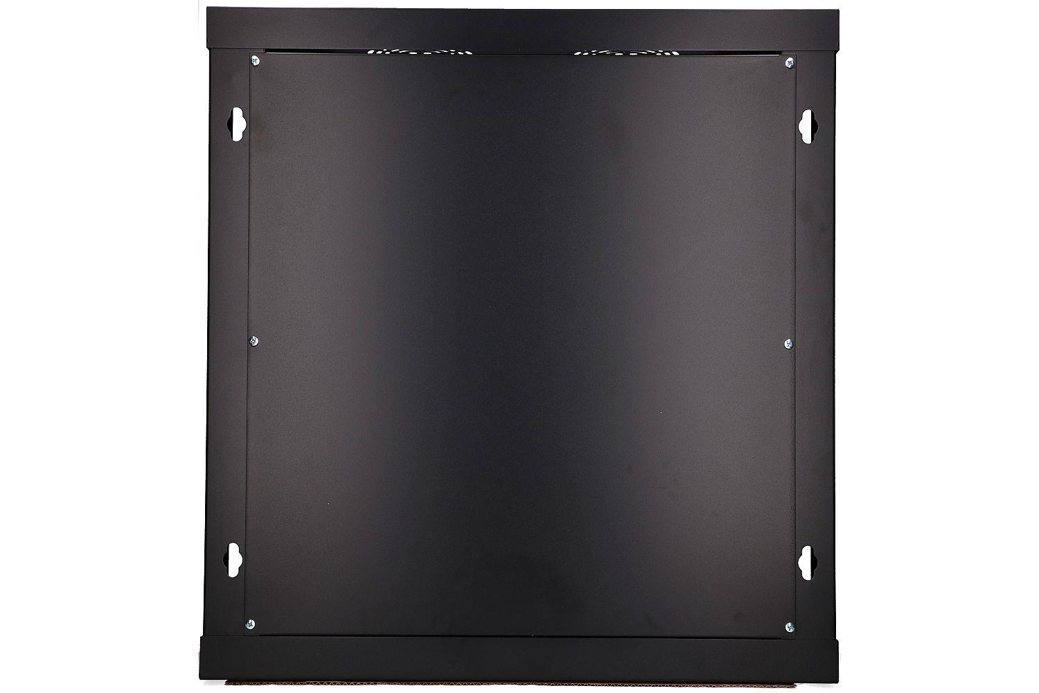 Wall cabinet rack 12U 600x600 black glass door