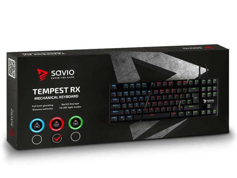 Savio Tempest RX Red switch klaviatūra