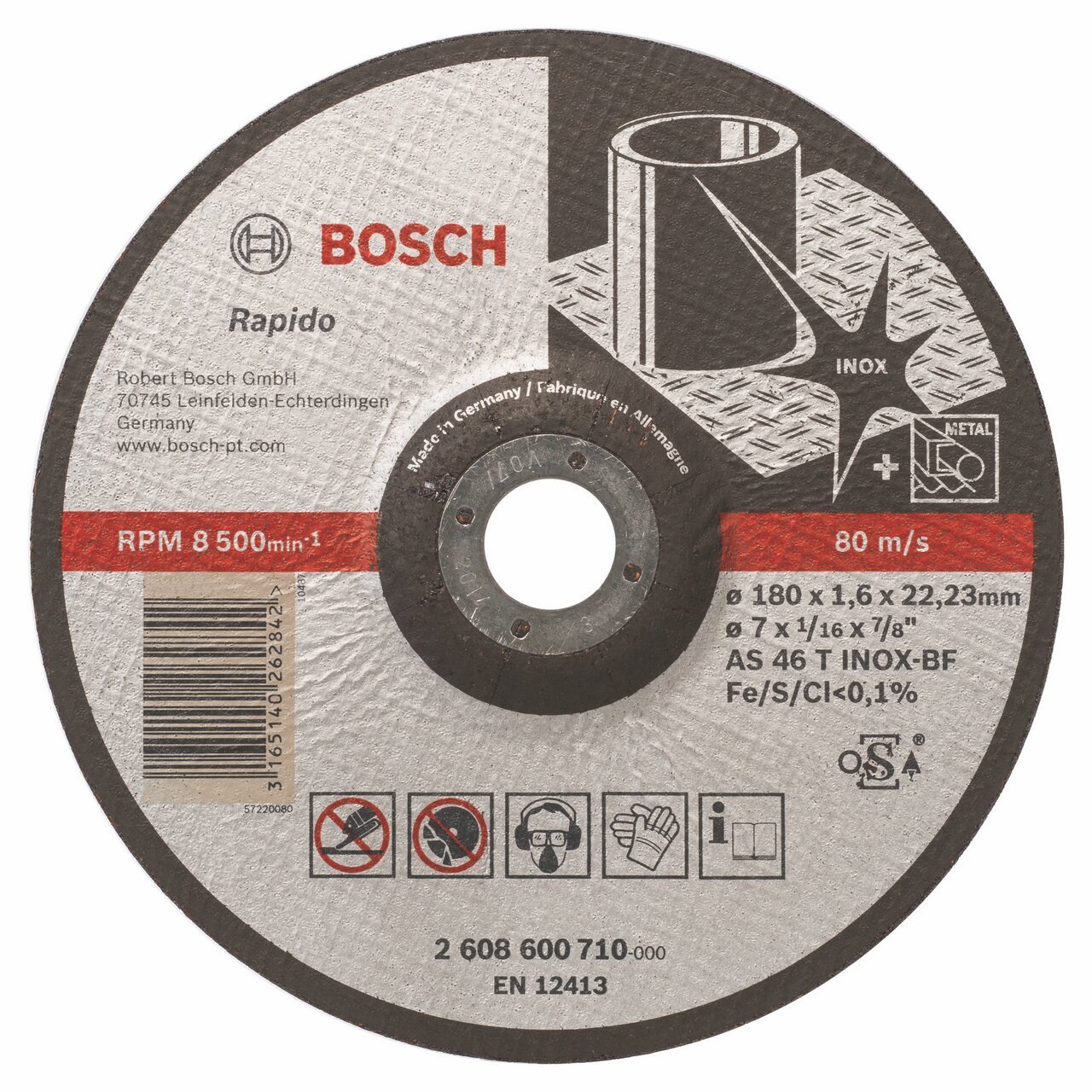 Bosch Cutting disc Rapido gekröpft 180mm  