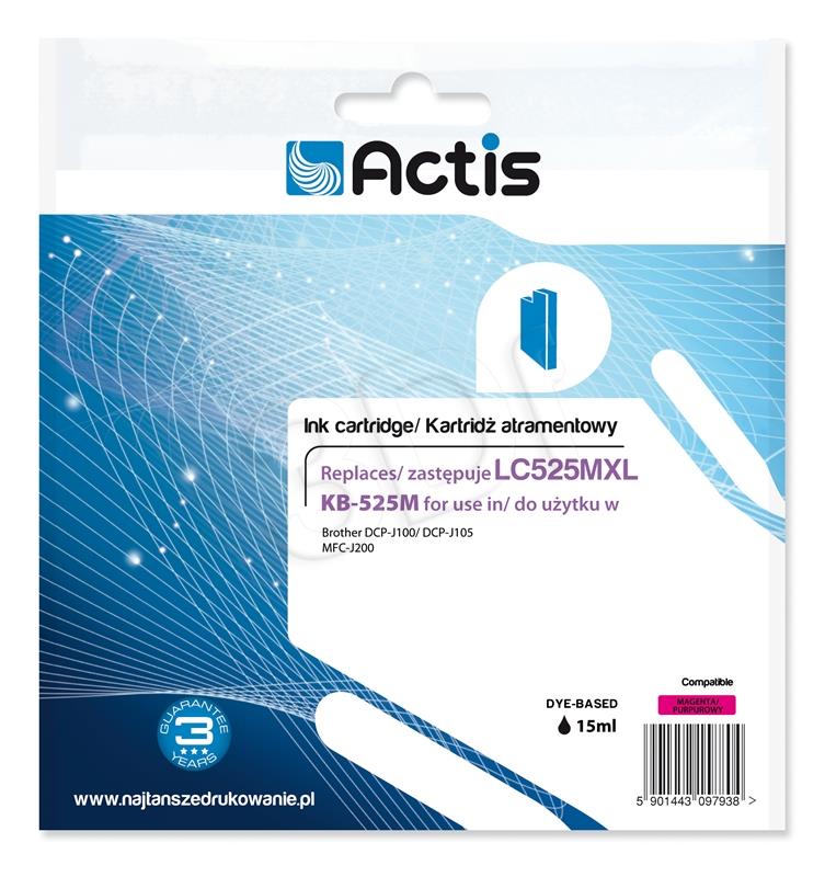 Tusz Actis KB-525M (do drukarki Brother, zamiennik LC525M standard 15ml magenta)