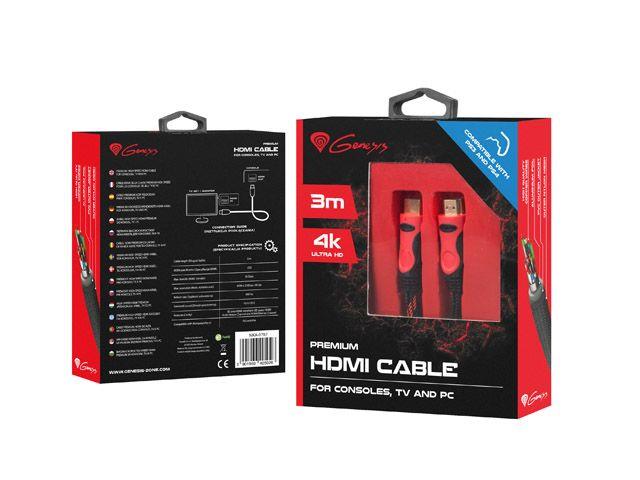 Genesis cable HDMI-HDMI v1.4 High Speed PS3/PS4 3M 4K Premium