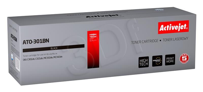 Toner Activejet ATO-301BN (for printer OKI, compatible replacement 44973536 2200pages black) toneris