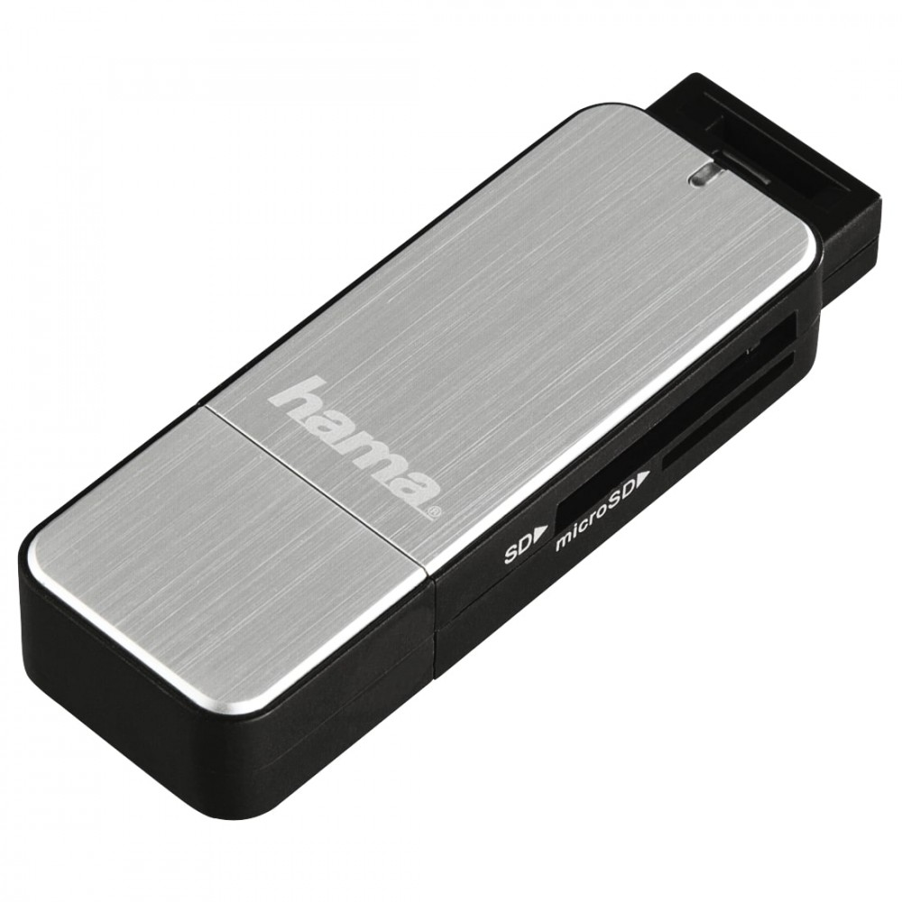 Hama USB 3.0 Multi Card Reader SD/microSD Alu black/silver karšu lasītājs