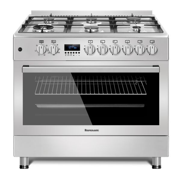 Ravanson KWGE-K90-6 TOP CHEF cooker Brīvi stāvošs cooker Stainless steel Gas Plīts