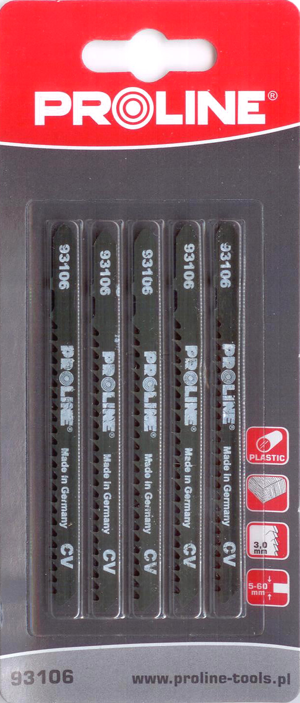 Pro-Line Brzeszczot do wyrzynarek typ U 75x100mm do tworzyw sztucznych 5szt. - 93406 93406 (5903755934062) Zāģi